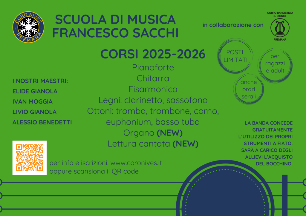 Aperte le iscrizioni alla Scuola di musica 2025/2026